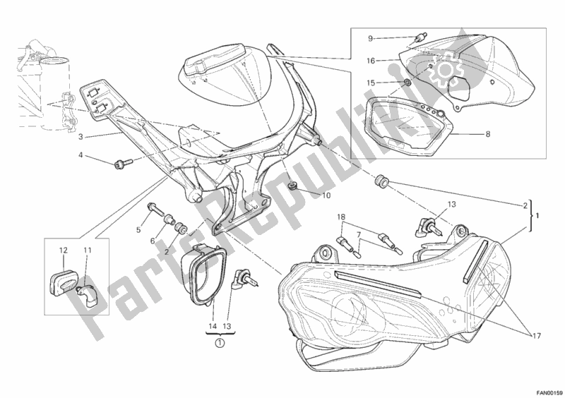 Wszystkie części do Reflektor Ducati Superbike 1098 S 2008
